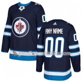 Winnipeg Jets Custom Adidas 2017-2018 Navy Blauw Authentic Shirt - Mannen